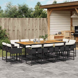 vidaXL 9-delige Tuinset poly rattan zwart