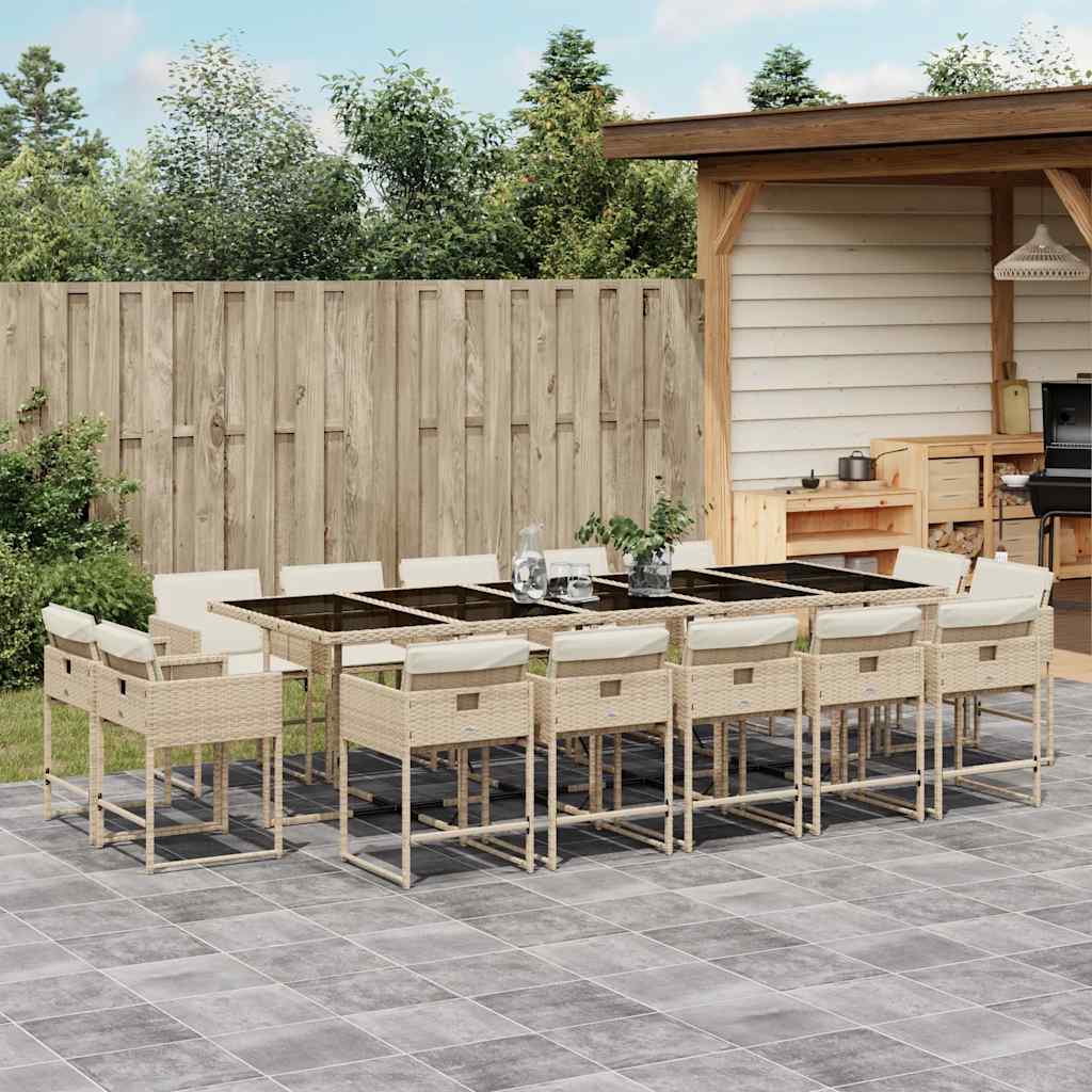 vidaXL 9-delige Tuinset poly rattan zwart
