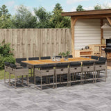 vidaXL 9-delige Tuinset poly rattan zwart