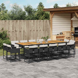vidaXL 9-delige Tuinset poly rattan zwart