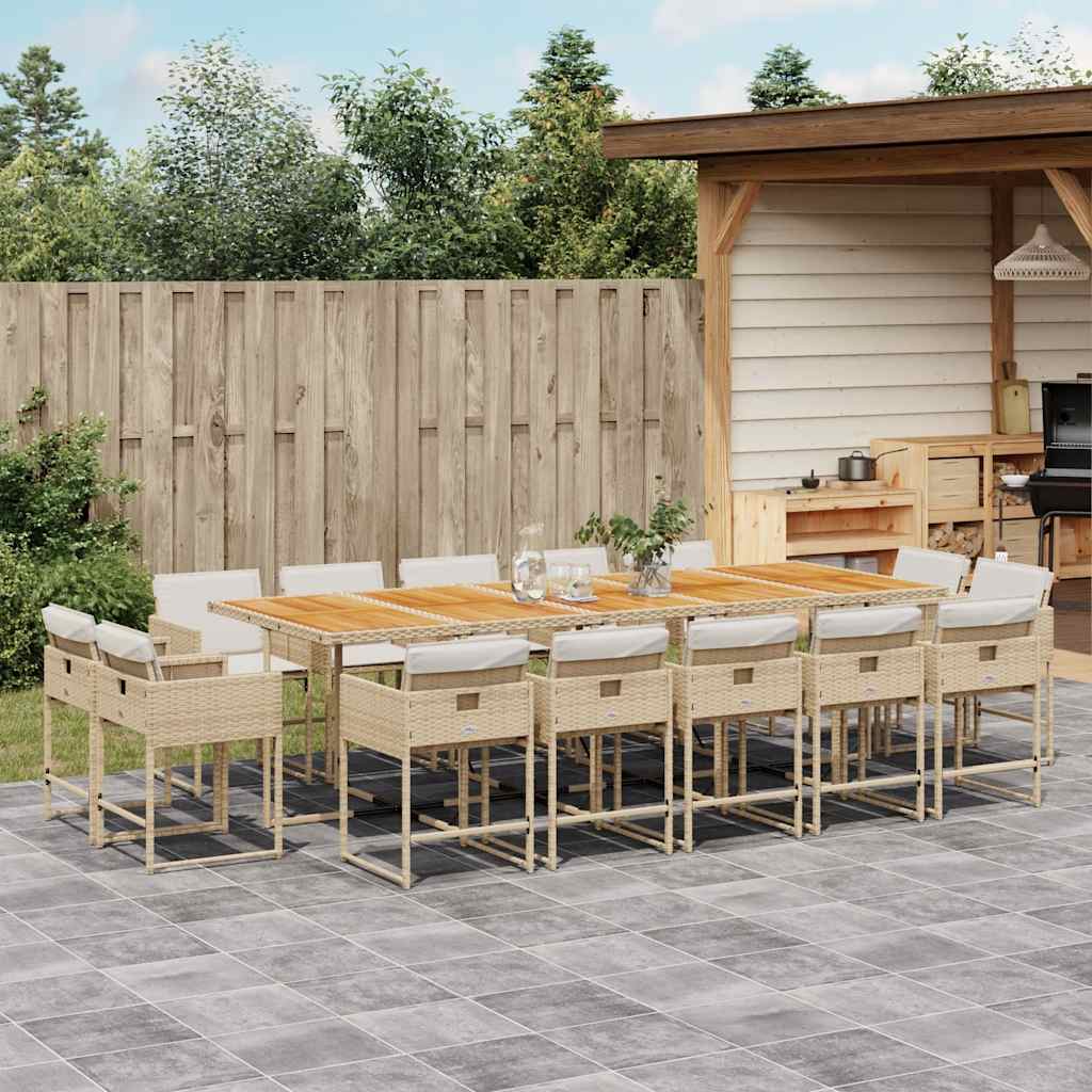 vidaXL 9-delige Tuinset poly rattan zwart