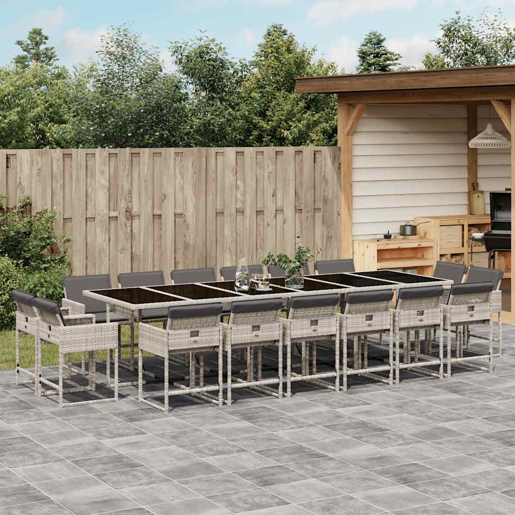 vidaXL 9-delige Tuinset poly rattan zwart