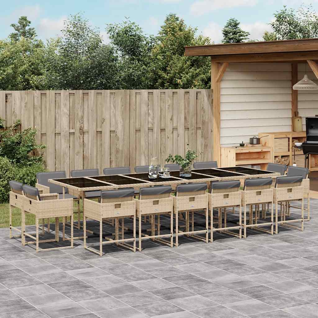 vidaXL 9-delige Tuinset poly rattan zwart
