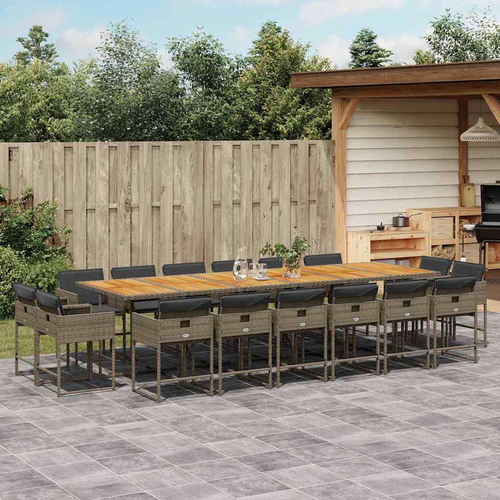 vidaXL 9-delige Tuinset poly rattan zwart