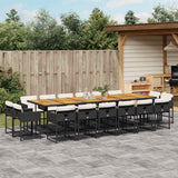 vidaXL 9-delige Tuinset poly rattan zwart