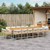 vidaXL 9-delige Tuinset poly rattan zwart