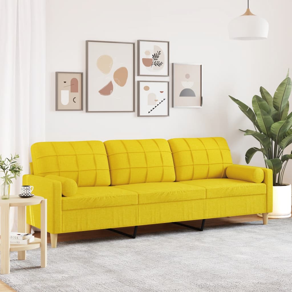 vidaXL Tweezitsbank met sierkussens 120 cm stof lichtgrijs