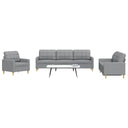 vidaXL 3-piece Fabric Lounge Set light grey