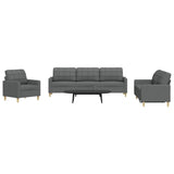 vidaXL 3-piece Fabric Lounge Set light grey