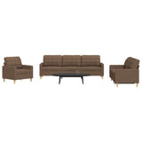 vidaXL 3-piece Fabric Lounge Set light grey