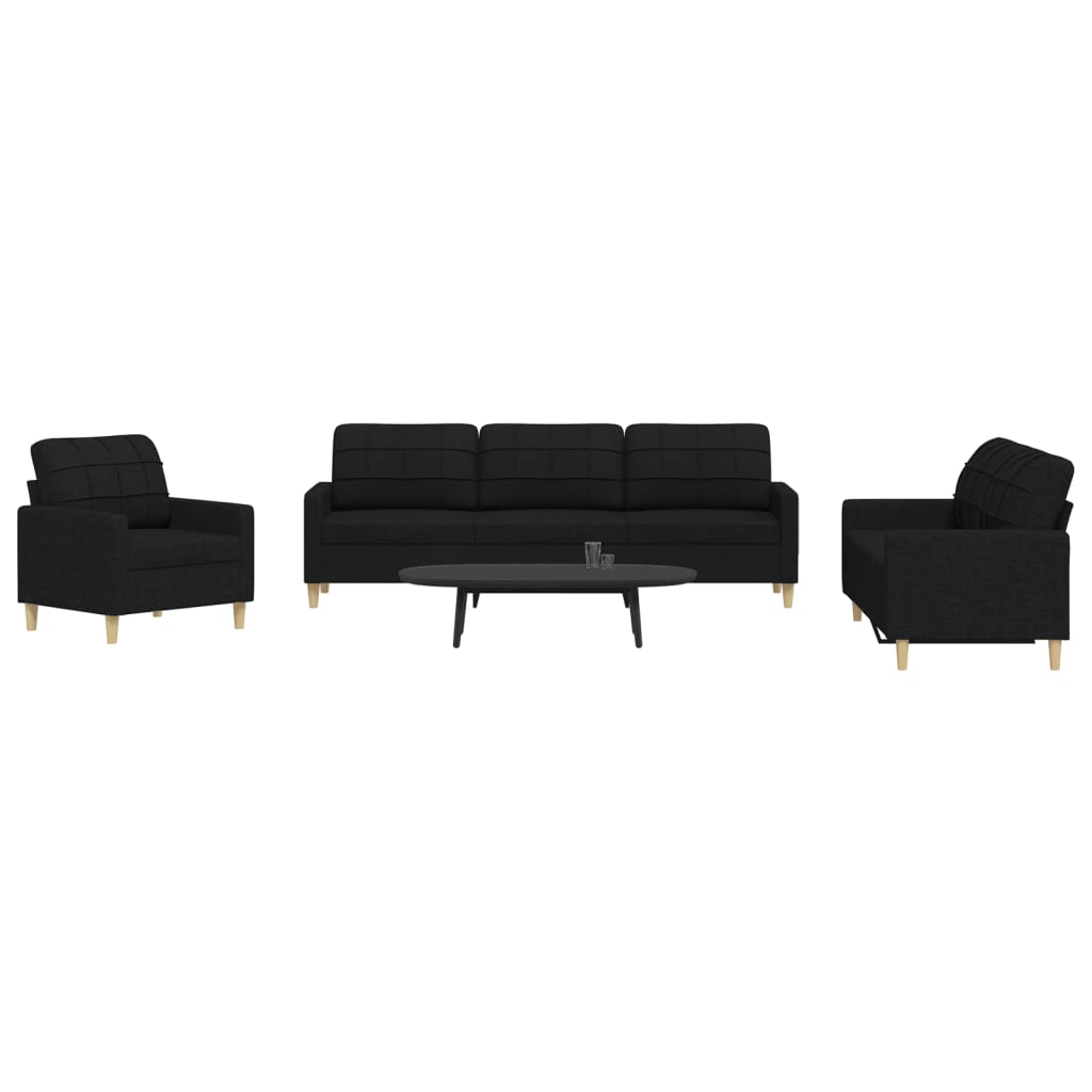 vidaXL 3-piece Fabric Lounge Set light grey