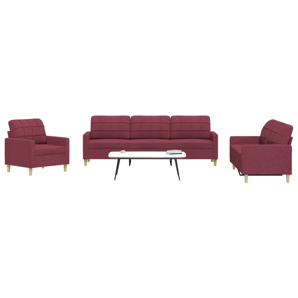 vidaXL 3-piece Fabric Lounge Set light grey