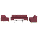 vidaXL 3-piece Fabric Lounge Set light grey