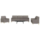 vidaXL 3-piece Fabric Lounge Set light grey