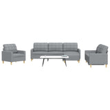vidaXL 3-piece Fabric Lounge Set light grey