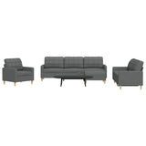 vidaXL 3-piece Fabric Lounge Set light grey
