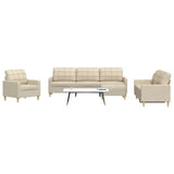 vidaXL 3-piece Fabric Lounge Set light grey