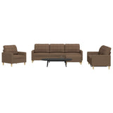 vidaXL 3-piece Fabric Lounge Set light grey