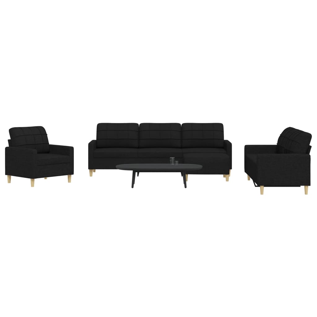 vidaXL 3-piece Fabric Lounge Set light grey
