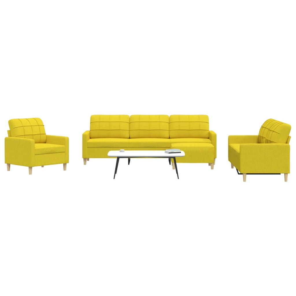 vidaXL 3-piece Fabric Lounge Set light grey