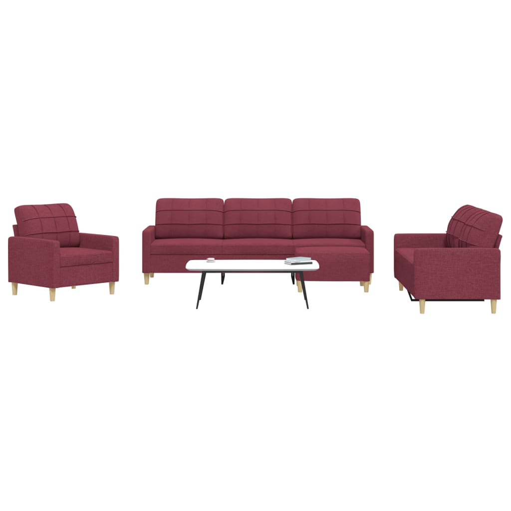 vidaXL 3-piece Fabric Lounge Set light grey