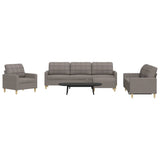 vidaXL 3-piece Fabric Lounge Set light grey