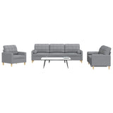 vidaXL 3-piece Fabric Lounge Set light grey