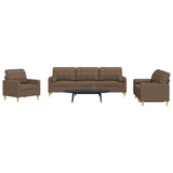 vidaXL 3-piece Fabric Lounge Set light grey