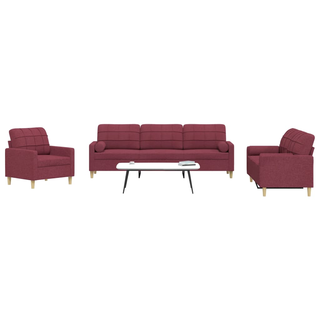 vidaXL 3-piece Fabric Lounge Set light grey
