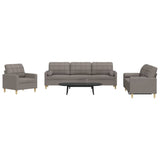 vidaXL 3-piece Fabric Lounge Set light grey