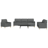 vidaXL 3-piece Fabric Lounge Set light grey