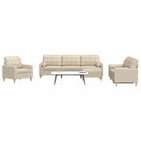 vidaXL 3-piece Fabric Lounge Set light grey
