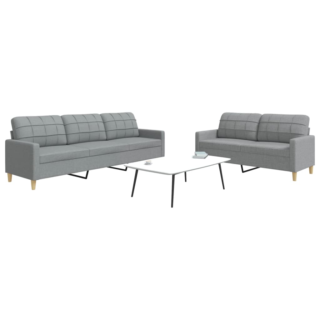 vidaXL 2-Piece Lounge Set fabric light grey