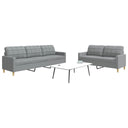 vidaXL 2-Piece Lounge Set fabric light grey