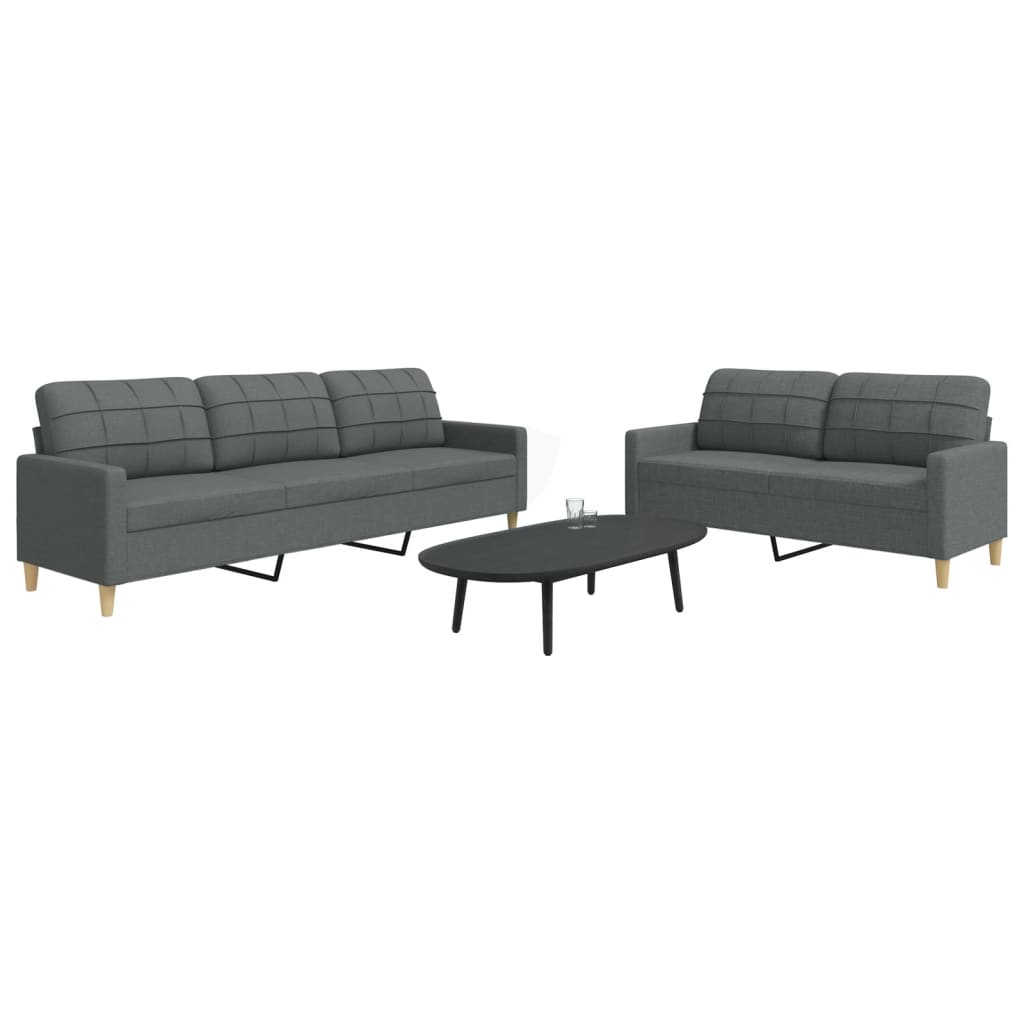 vidaXL 2-Piece Lounge Set fabric light grey