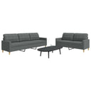 vidaXL 2-Piece Lounge Set fabric light grey