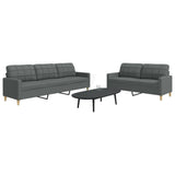 vidaXL 2-Piece Lounge Set fabric light grey