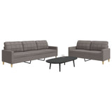vidaXL 2-Piece Lounge Set fabric light grey