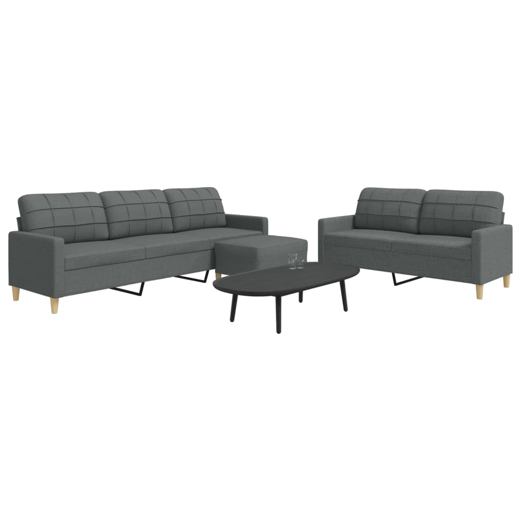 vidaXL 2-Piece Lounge Set fabric light grey