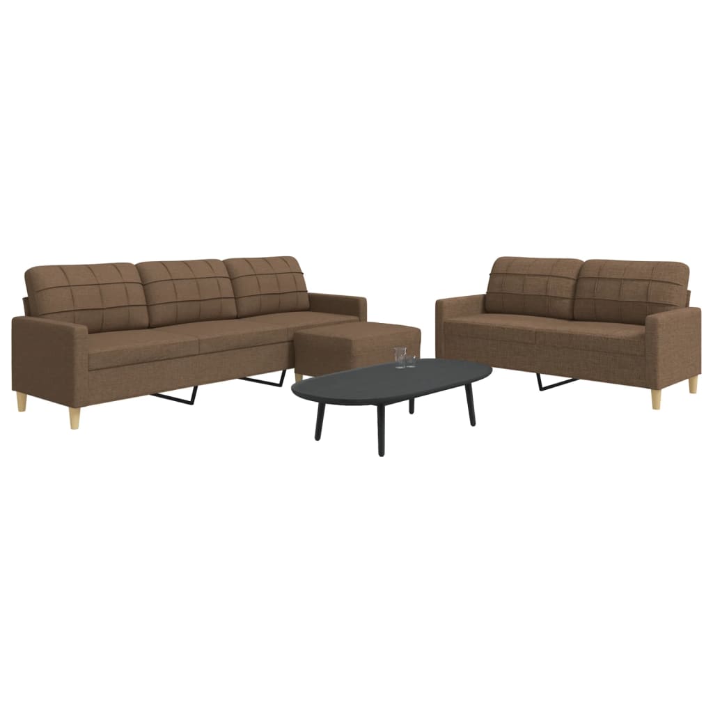 vidaXL 2-Piece Lounge Set fabric light grey