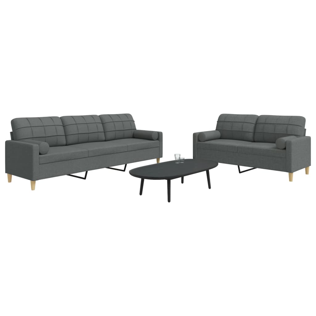 vidaXL 2-Piece Lounge Set fabric light grey