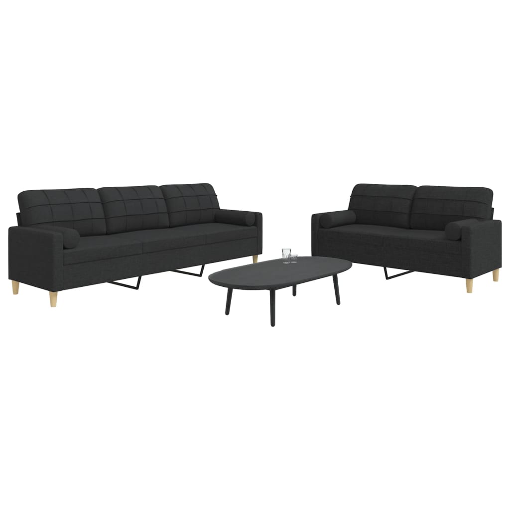 vidaXL 2-Piece Lounge Set fabric light grey