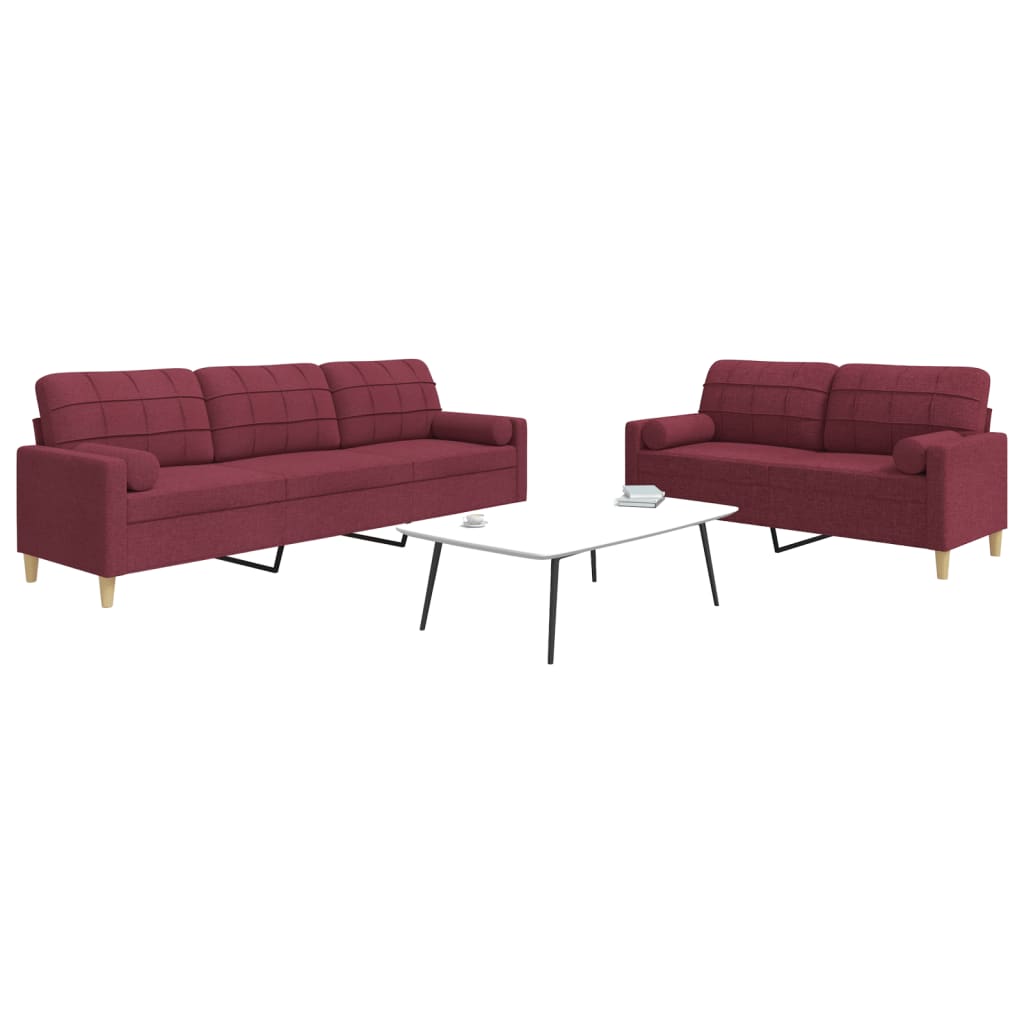 vidaXL 2-Piece Lounge Set fabric light grey
