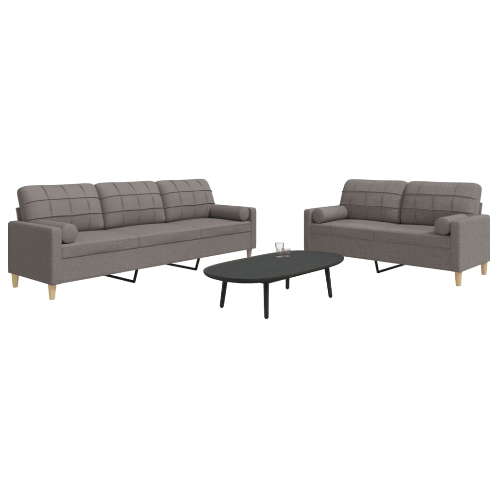 vidaXL 2-Piece Lounge Set fabric light grey