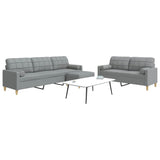 vidaXL 2-Piece Lounge Set fabric light grey