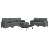 vidaXL 2-Piece Lounge Set fabric light grey