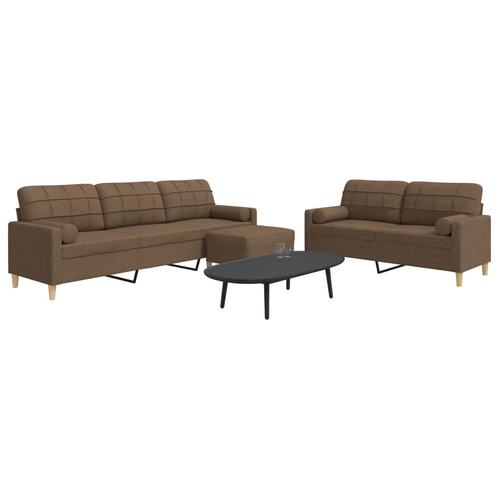 vidaXL 2-Piece Lounge Set fabric light grey