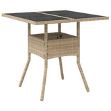 vidaXL 3-delige Tuinset met kussens poly rattan en glas zwart