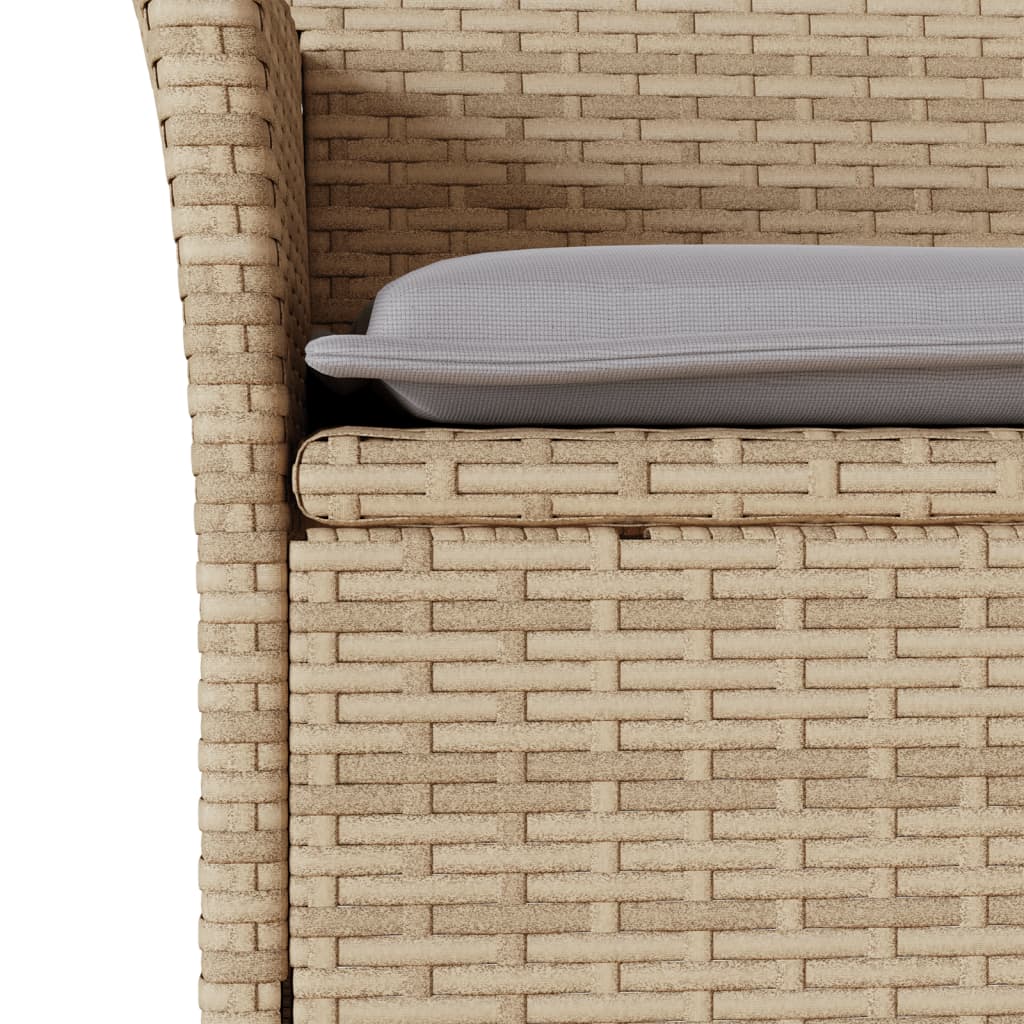 vidaXL 3-delige Tuinset met kussens poly rattan en glas zwart