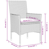 vidaXL 3-delige Tuinset met kussens poly rattan en glas zwart